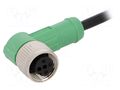 Cable: for sensors/automation; M12; PIN: 3; angled; 3m; plug; 250VDC PHOENIX CONTACT 1414553