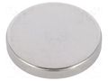 Magnet: permanent; neodymium; 42N; Ø: 20mm; H: 3mm ELESA+GANTER GN55.2-ND-20-3