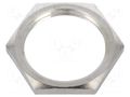 Nut; M25; brass; 30mm; Thread: metric; Pitch: 1.5; Plating: nickel BM GROUP BM2725