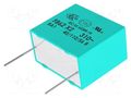 Capacitor: polypropylene; X2; 1.5uF; 31.5x13x25mm; THT; ±10% KEMET F862FI155K310ZLH0J