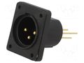 Connector: XLR; socket; male; 5A; PIN: 3; straight; sealed; THT CLIFF CP30061