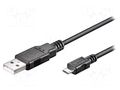 Cable; USB 2.0; USB A plug,USB B micro plug; 5m; black; Core: Cu Goobay USB-MICBM-5.0BK