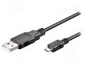 Cable; USB 2.0; USB A plug,USB B micro plug; 1m; black; Core: Cu GOOBAY USB-MICBM-1.0BK