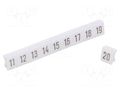 Marker; white; Width: 4.5mm; PVC; Marking: 11-20; -30÷100°C; push-in POKÓJ DK/Z-5/11-20