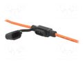 Fuse holder; 11.1mm; 30A; on cable; Leads: leads x2; ways: 1; black MTA MTA-MINI-HOLDER