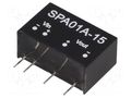 Converter: DC/DC; 1W; Uin: 9÷18VDC; Uout: 15VDC; Iout: 6÷67mA; SIP6 MEAN WELL SPA01A-15