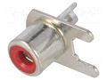 Connector: RCA; socket; female; angled 90°; THT; brass; tinned KEYSTONE KEYS571