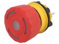 Switch: emergency stop; 22mm; Stabl.pos: 2; NC + NO; red; LED; 24V ONPOW LAS1-A22Y-11TSB1