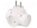 Connector: AC supply; splitter; 2P; Type: round,flat; white TIMEX-ELEKTRO R-43