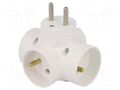 Connector: AC supply; splitter; 2P,2P+PE; white; Output: 4x socket TIMEX-ELEKTRO R-44