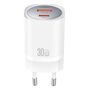 Wall charger XO CE21, 30W, GaN, 1x USB-C, 1x USB-A, XO CE21