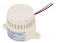 Signaller: sound; buzzer; 6÷28VDC; 95dB; AE35; IP30; white; Ø49x46mm MOFLASH SIGNALLING AE35M-02