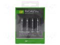 Re-battery: Ni-MH; AAA,R3; 1.2V; 800mAh; ReCYKO PRO; Ø10.5x44.5mm GP ACCU-R3/800RE-GPB4