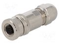 Connector: M12; plug; PIN: 5; female; 60V; straight; IP67; for cable TE Connectivity T4110412051-000
