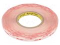 Tape: fixing; W: 12mm; L: 33m; Thk: 0.5mm; acrylic; transparent 3M 3M-4905-12-33