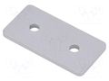 Flat bar; for profiles; with bore without countersunk; W: 30mm ELESA+GANTER GN967-30-60-F-2-SR