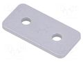 Flat bar; for profiles; with bore without countersunk; W: 20mm ELESA+GANTER GN967-20-40-F-2-SR