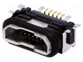 Connector: USB B micro; socket; SMT; PIN: 5; with seal; USB 2.0 JST UBMC5BR3SDWP6044S