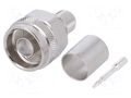 Connector: N; plug; male; straight; 50Ω; crimped; for cable; PTFE TELEGÄRTNER J01020A0110