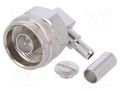 Connector: N; plug; male; angled 90°; 50Ω; soldering,crimped; PTFE TELEGÄRTNER J01020A0035