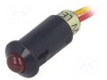 Indicator: LED; prominent; red; 12VDC; Ø8.2mm; IP40; cables; 170mm SCI ILL9-12R
