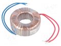 Transformer: toroidal; 50VA; 230VAC; 12V; 4.1A; Leads: cables; IP00 INDEL TST50W/12V