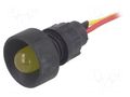 Indicator: LED; recessed; yellow; 12÷24VDC; 12÷24VAC; Ø13mm; IP20 ELPROD LKS12-24-Y