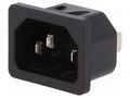 Connector: AC supply; socket; male; 10A; 250VAC; C14 (E); 6100-4 SCHURTER 6100.4315