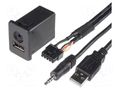 USB/AUX adapter; Opel; Jack 3,5mm 4pin socket,USB A socket PER.PIC. USB.OPEL.01