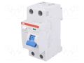 RCD breaker; Inom: 63A; Ires: 500mA; Max surge current: 5000A; IP20 ABB F202AC-63/0.5
