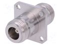 Coupler; straight; gold-plated; PTFE; N socket,both sides TELEGÄRTNER J01024A0005