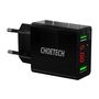 C0028 2*USB-A network charger with display (black), Choetech C0028