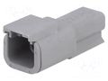Connector: wire-wire; plug; male; ATM; PIN: 2; IP67; for cable; grey AMPHENOL ATM04-2P