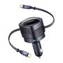 Baseus Enjoyment Max car charger with USB-C+USB-C cables 60W Black, Baseus C00035507121-01