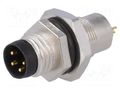 Connector: M8; male; PIN: 4; 3A; 30V; IP67; socket; metal AMPHENOL LTW 8-04PMMS-SH7001