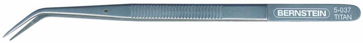 Titan tweezers, 150 mm, fine bent tips 5-037