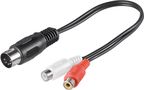 Audio Cable Adapter, DIN Male to Stereo RCA Female, 0.2 m - DIN male 180° (5-pin) > 2 RCA female (audio left/right) 50002