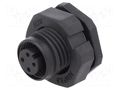 Connector: M12; socket; PIN: 4; female; 250V; IP68; THT; plastic; 4A AMPHENOL LTW 12P-04PFFP-SF8001