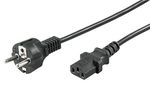 IEC Cord, 2 m, Black, (3*0.75 mm²), 2 m - safety plug hybrid (type E/F, CEE 7/7) > Device socket C13 (IEC connection) 50098