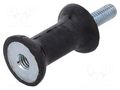 Vibration damper; M6; Ø: 20mm; rubber; L: 30mm; Thread len: 18mm ELESA+GANTER DVC2-433771