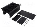 Heatsink: with case; black; aluminium; anodized; Y: 80mm; X: 143mm FISCHER ELEKTRONIK WAG/200/SA