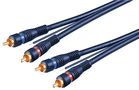 Car Hi-Fi Stereo RCA Connector Cable, Double Shielded, 5 m, blue - 2 RCA male > 2 RCA male 50175
