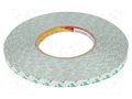 Tape: fixing; W: 9mm; L: 50m; Thk: 0.26mm; acrylic; white; -40÷70°C 3M 3M-9087-9-50