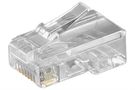 RJ45 Modular Plug for Flat Cables, 8-Pin, RJ45 male (8P8C), transparent - to crimp onto telephone flat cables, unshielded 50252