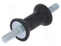 Vibration damper; M6; Ø: 20mm; rubber; L: 30mm; Thread len: 18mm ELESA+GANTER DVC1-433021