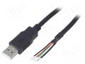 Cable; USB 2.0; wires,USB A plug; 0.5m; black; Core: Cu BQ CABLE CAB-USB-A-0.5-BK
