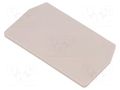 End/partition plate; beige; wemid WEIDMÜLLER ZAP/TW1.5/BE