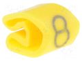 Markers; Marking: 8; 3÷5mm; PVC; yellow; -30÷80°C; leaded; UL94V-0 WEIDMÜLLER WM-CLI1-3GE/SW-8MP