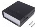 Enclosure: with panel; CAB; X: 129mm; Y: 134mm; Z: 47mm; ABS; black TEKO 011.9
