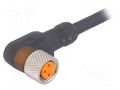 Connector: M8; 2m; female; PIN: 3; angled 90°; plug; PUR LUMBERG AUTOMATION RKMWV/LEDA3-224/2M